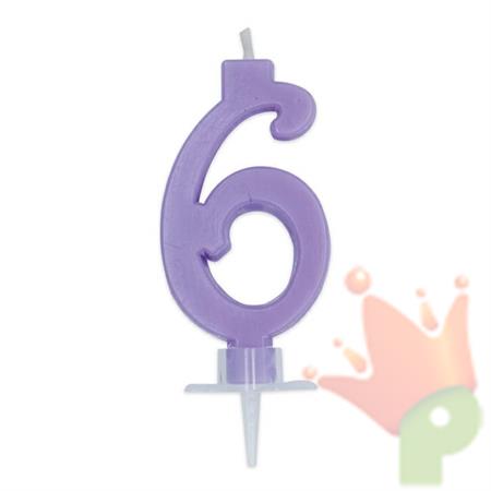 CANDELINA NUMERO 6 CERA ITALIC GLICINE 7CM