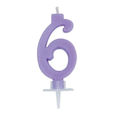 CANDELINA NUMERO 6 CERA ITALIC GLICINE 7CM