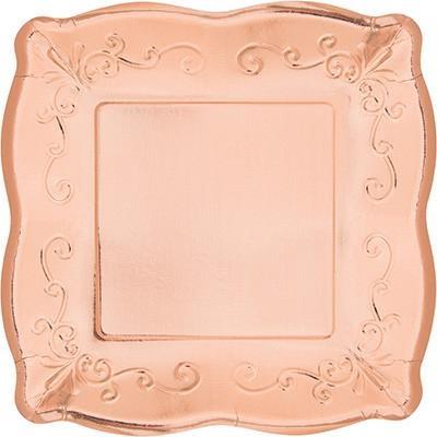 PIATTI 25CM ORO ROSA 8PZ