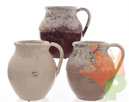 VASO SMALTATO 3COL ASS D.19X24CM