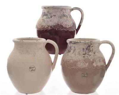 VASO SMALTATO 3COL ASS D.19X24CM