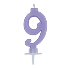 CANDELINA NUMERO 9 CERA ITALIC GLICINE 7CM