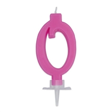 CANDELINA NUMERO 0 CERA ITALIC FUCSIA 7CM