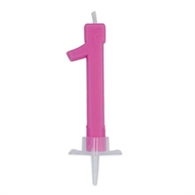CANDELINA NUMERO 1 CERA ITALIC FUCSIA 7CM