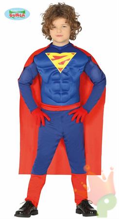 COSTUME SUPER EROE MUSCOLOSO SUPERMAN BAMBINO 10-12 ANNI