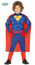 COSTUME SUPER EROE MUSCOLOSO SUPERMAN BAMBINO 10-12 ANNI