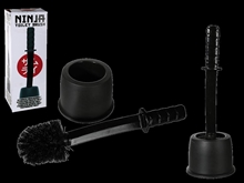 SPAZZOLONE NERO PER WC SPADA SAMURAI 41CM