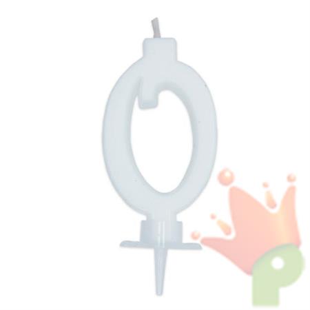 CANDELINA NUMERO 0 CERA ITALIC BIANCO 7CM