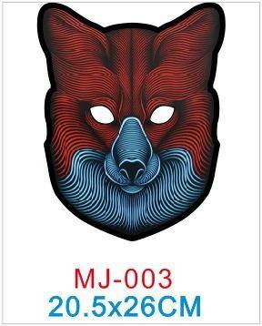 MASCHERA RAVE A LED LUPO ROSSO-BLU