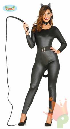 COSTUME SUPEREROINA BLACK KITTY CATWOMAN ADULTA TAGLIA  L 42 44