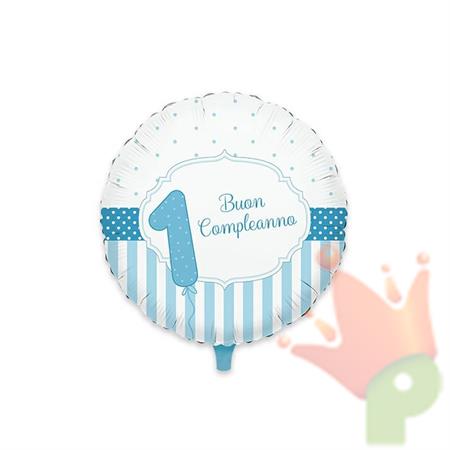 PALLONCINO MYLAR 18INCH PRIMO COMPLEANNO CELESTE