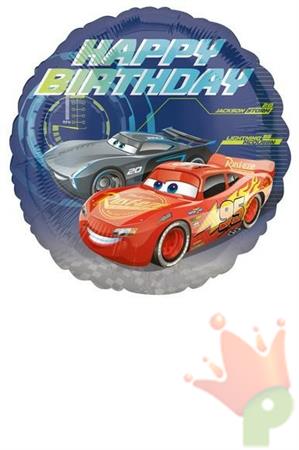 PALLONCINO MYLAR 18INCH 45CM HAPPY BIRTHDAY CARS