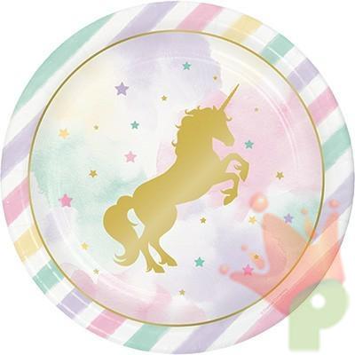 PIATTI 23CM UNICORN SPARKLE 8PZ