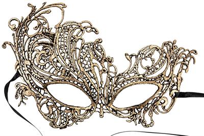 MASCHERA ORO IN TESSUTO MACRAME'