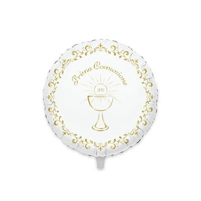 PALLONCINO MYLAR 18INCH 45 CM COMUNIONE GOLD METAL