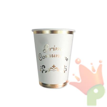 BICCHIERI 200CC PRIMA COMUNIONE GOLD METAL 8PZ
