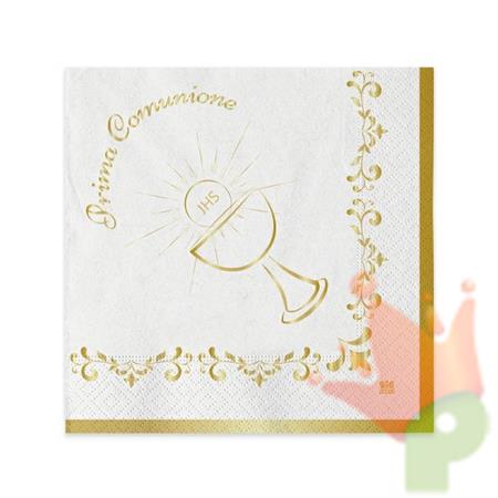 TOVAGLIOLI 25X25 PRIMA COMUNIONE GOLD METAL 20PZ