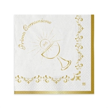 TOVAGLIOLI 25X25 PRIMA COMUNIONE GOLD METAL 20PZ