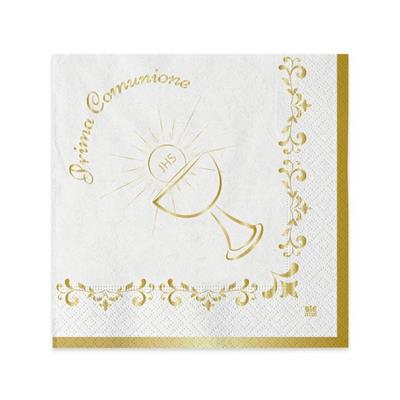 TOVAGLIOLI 25X25 PRIMA COMUNIONE GOLD METAL 20PZ