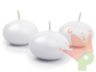 CANDELA GALLEGGIANTE BIANCO OPACO 5CM 10 PZ