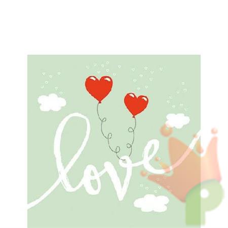 TOVAGLIOLI 25X25 3V LOVE BALLOONS MINT 20PZ
