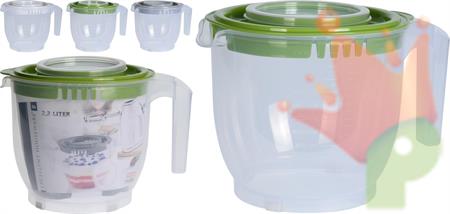 CARAFFA GRADUATA 2200ML 22X16CM 3ASS