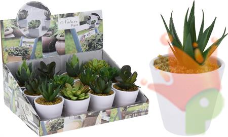 VASO CACTUS ARTIFICIALE 9CM 6ASS