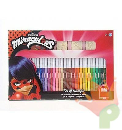 PENNARELLI E TIMBRI LADYBUG MIRACULOUS 36 PZ