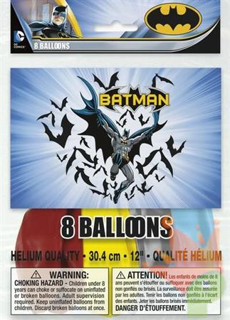 PALLONCINI 12INCH 30CM BATMAN 8PZ
