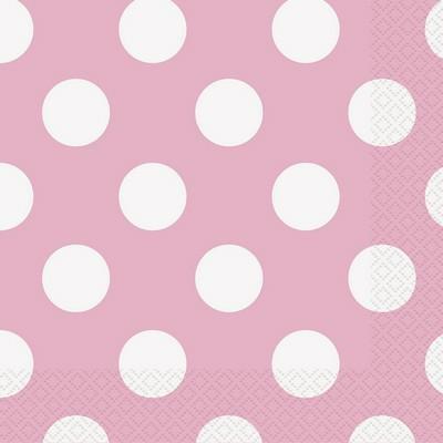 TOVAGLIOLI 25X25 ROSA POIS BIANCHI 16PZ