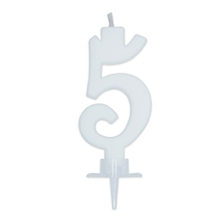 CANDELINA NUMERO 5 CERA ITALIC BIANCA 7CM