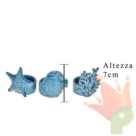 PORTA TEALIGHT PESCE-STELLA-CORALLO 7CM