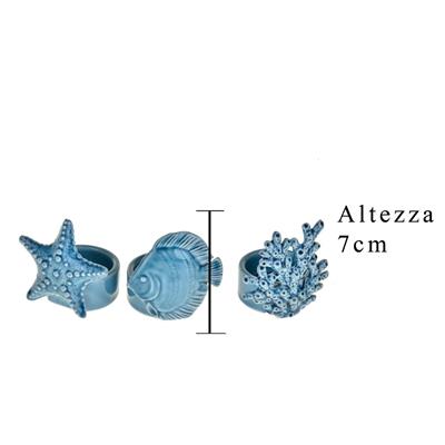 PORTA TEALIGHT PESCE-STELLA-CORALLO 7CM