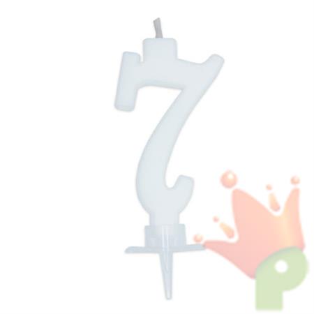 CANDELINA NUMERO 7 CERA ITALIC BIANCA 7CM