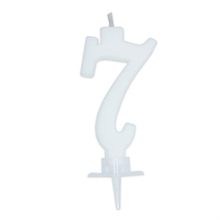 CANDELINA NUMERO 7 CERA ITALIC BIANCA 7CM