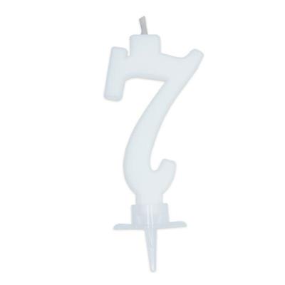 CANDELINA NUMERO 7 CERA ITALIC BIANCA 7CM