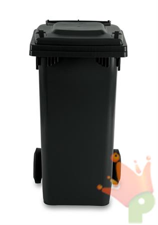 PATTUMIERA CON COPERCHIO 120LT NERO