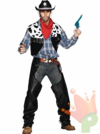 COSTUME COWBOY NERO ADULTO TAGLIA  L
