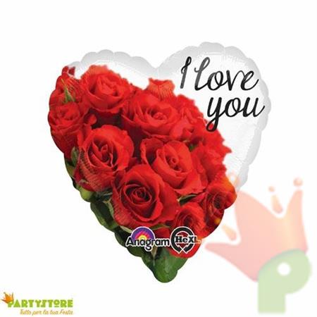 PALLONCINO MYLAR I LOVE YOU ROSE BOUQUET
