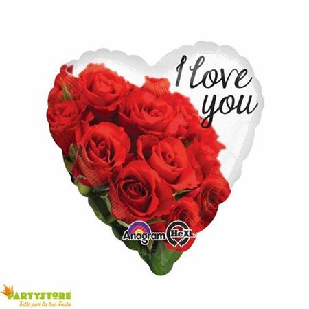 PALLONCINO MYLAR I LOVE YOU ROSE BOUQUET