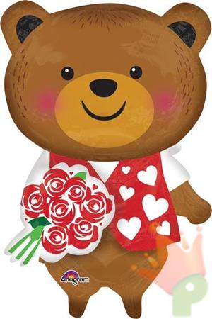 PALLONCINO MYLAR 29INCH ORSO CON ROSE