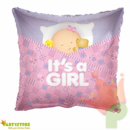 PALLONCINO MYLAR CUSCINO BABY GIRL #