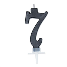 CANDELINA NUMERO 7 DI CERA ITALIC NERO 7CM