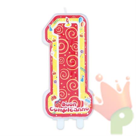 CANDELINA SAGOMATA 6X12CM PRIMO COMPLEANNO