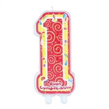 CANDELINA SAGOMATA 6X12CM PRIMO COMPLEANNO