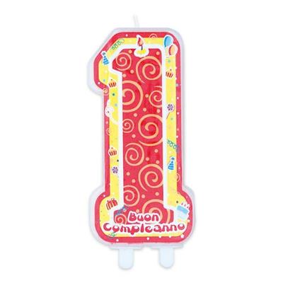CANDELINA SAGOMATA 6X12CM PRIMO COMPLEANNO