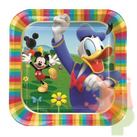 Piatti Quadri 23x23cm Mickey Mouse 8pz
