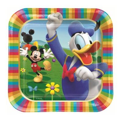 Piatti Quadri 23x23cm Mickey Mouse 8pz