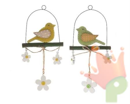 DECORAZIONE CON UCCELLO DA APPENDERE 15X33CM ASS