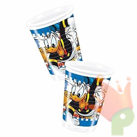 BICCHIERE PLASTICA 180/200CC DONALD DUCK 8 pz PAPERINO